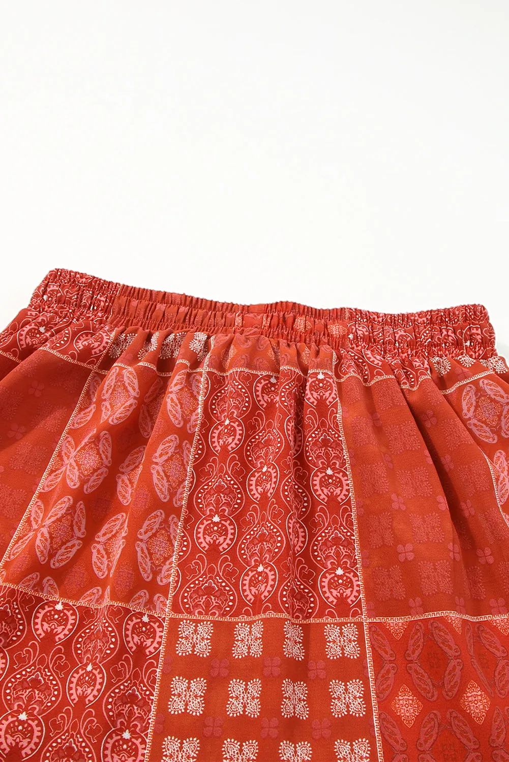 KaleaBoutique Bohemian Mix Print Long Flared Skirt