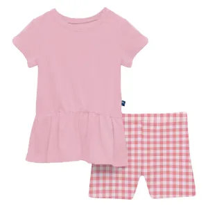 Kickee Pants Short Sleeve Playtime Outfit- Cake Pop Gingham