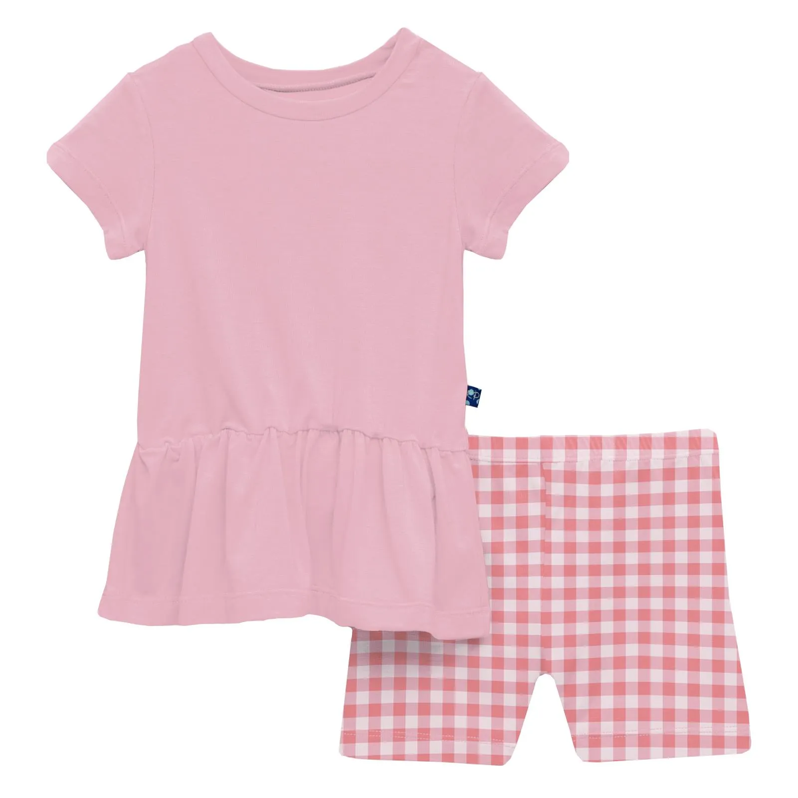 Kickee Pants Short Sleeve Playtime Outfit- Cake Pop Gingham