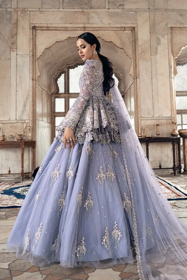 Lavender Lehenga Peplum for Pakistani Bridal Wear