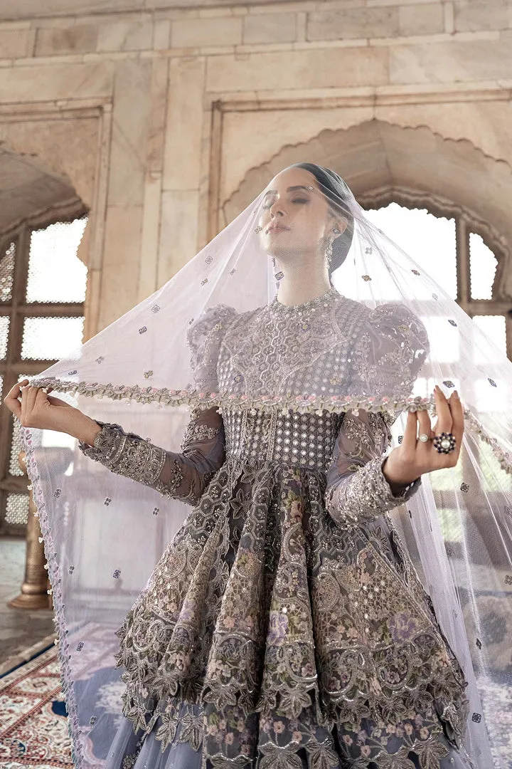 Lavender Lehenga Peplum for Pakistani Bridal Wear