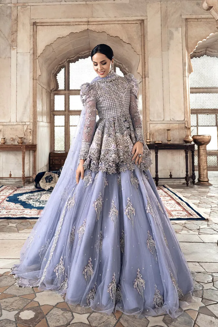 Lavender Lehenga Peplum for Pakistani Bridal Wear