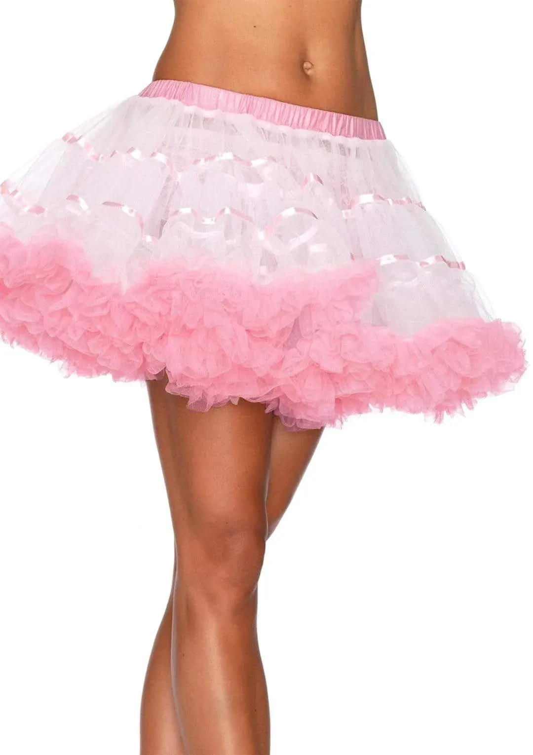 Layered Satin Striped Tulle Petticoat