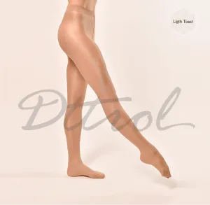 Light Toast Shimmer Footed Tights