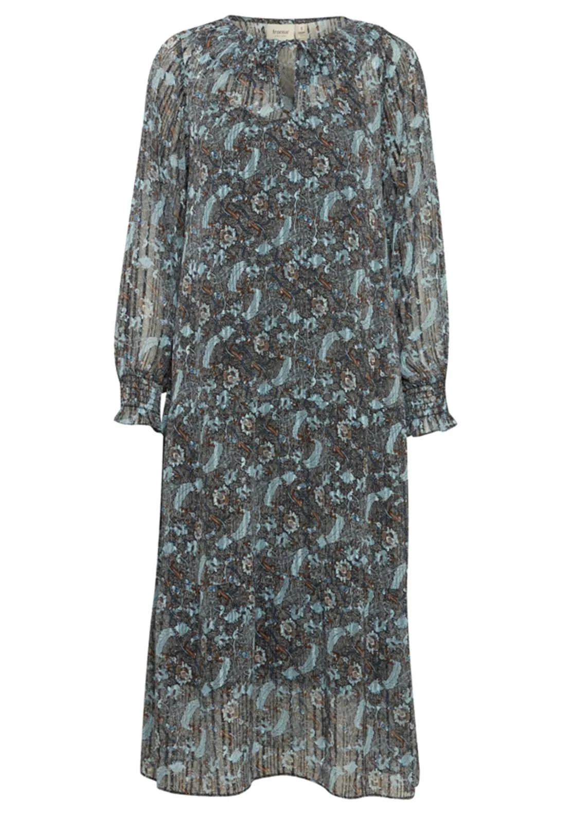 Light Woven Long Sleeve Midi Dress - Citadel Aop Ma24 02c
