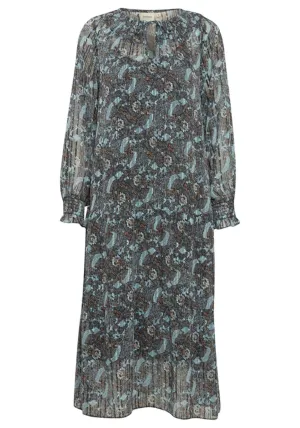 Light Woven Long Sleeve Midi Dress - Citadel Aop Ma24 02c