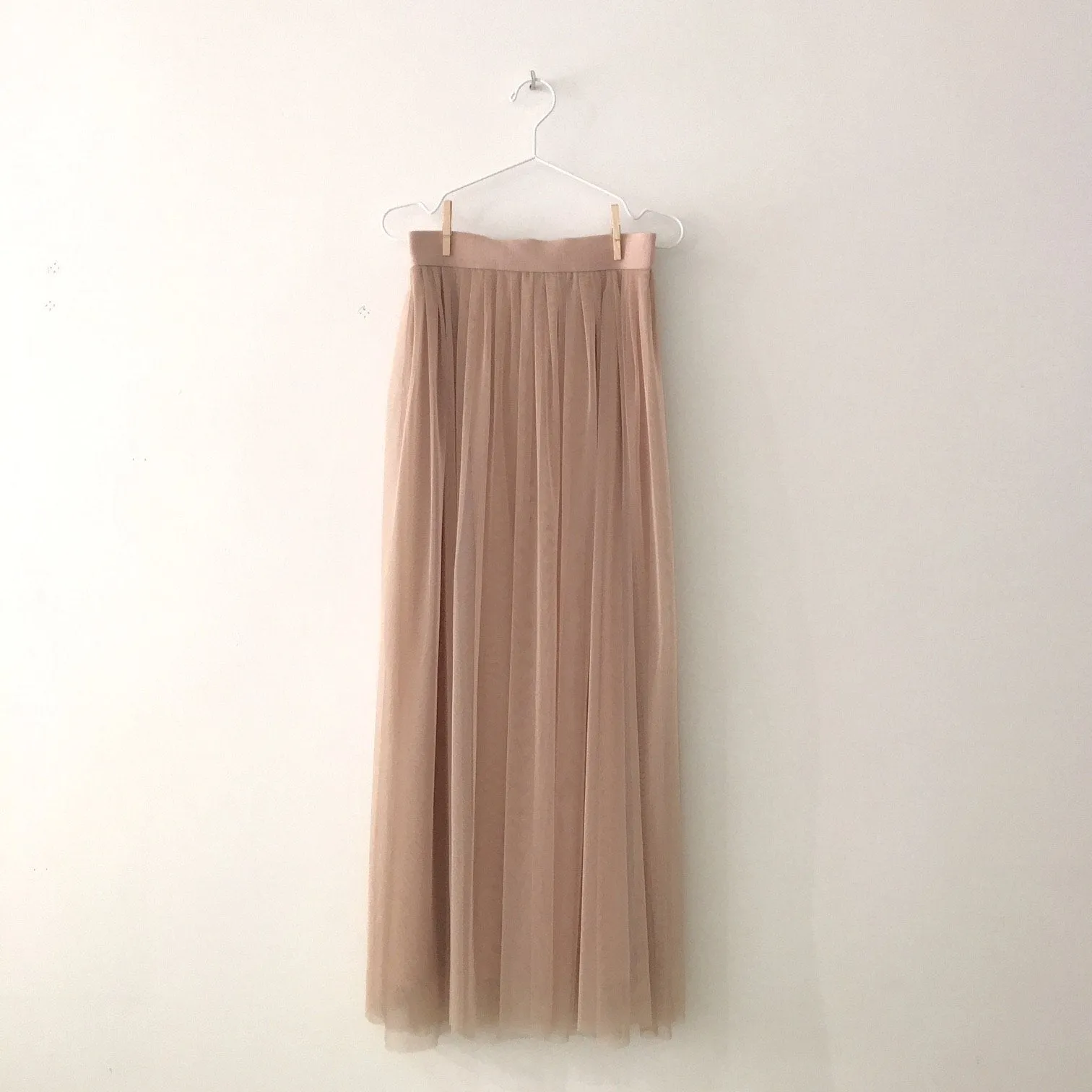 Long Champagne Tulle Skirt