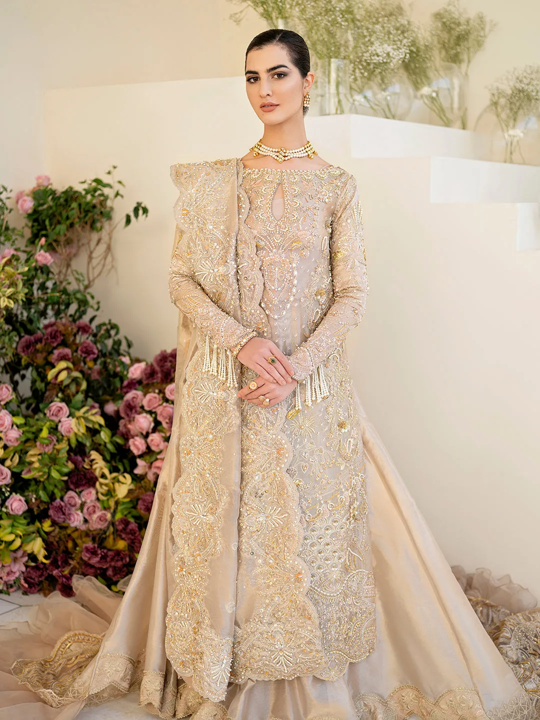 Long Skin Bridal Lehenga Kameez Pakistani Wedding Dresses