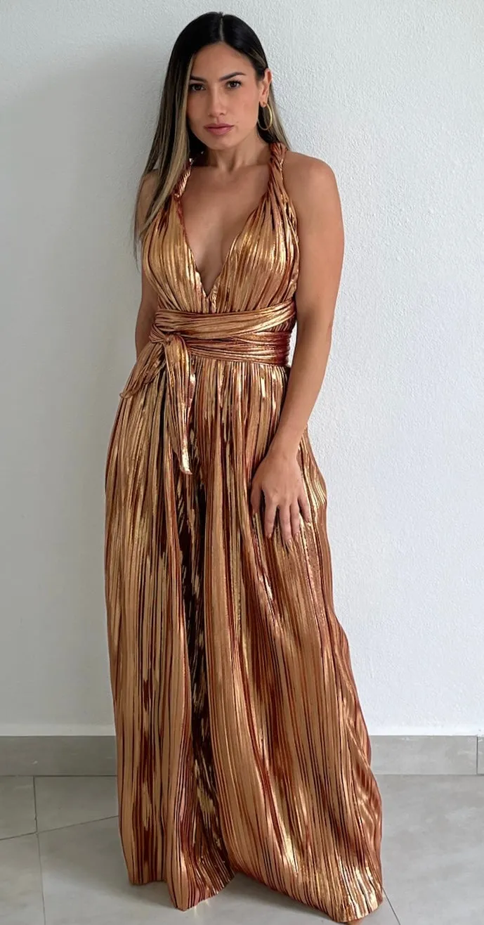 Looking Radiant Metallic Bronze Jumpsuit