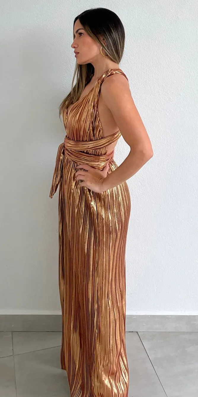 Looking Radiant Metallic Bronze Jumpsuit