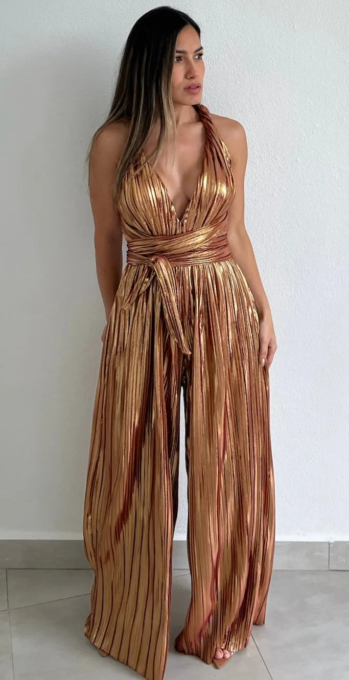 Looking Radiant Metallic Bronze Jumpsuit