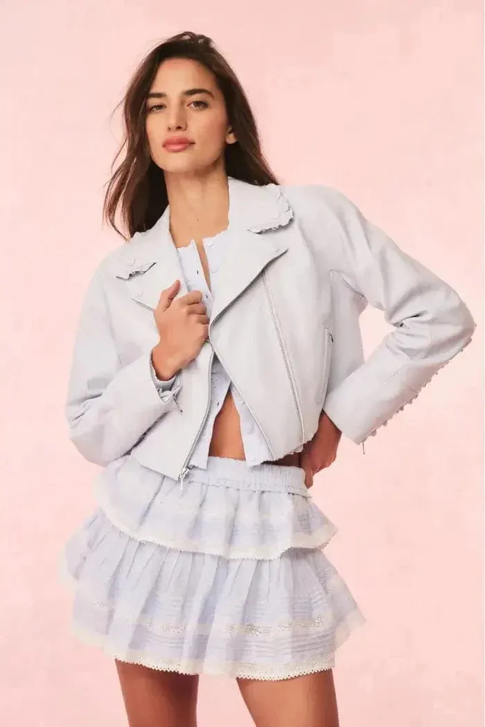 Love Shack Fancy - Rheisa Jacket in Celestial Blue
