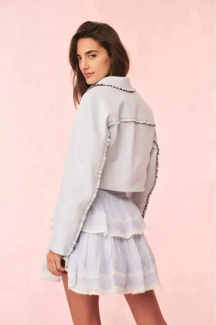 Love Shack Fancy - Rheisa Jacket in Celestial Blue