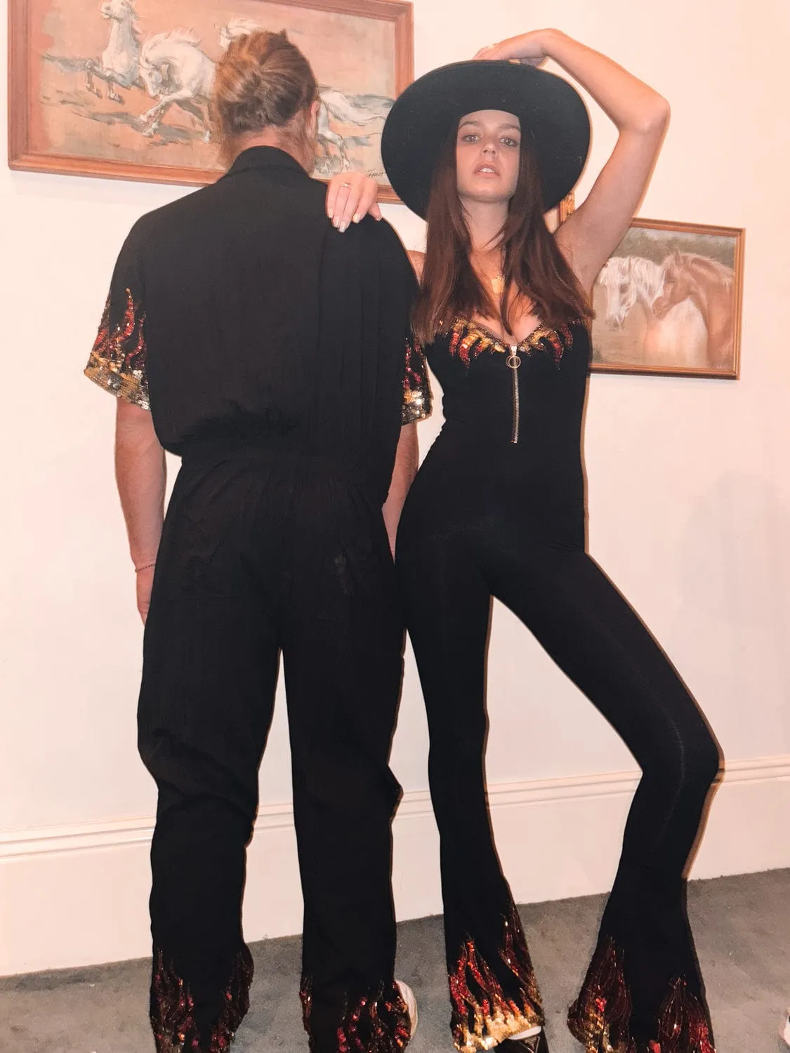 MADE TO ORDER / BLAZE SEQUIN SPARKLE BOILERSUIT