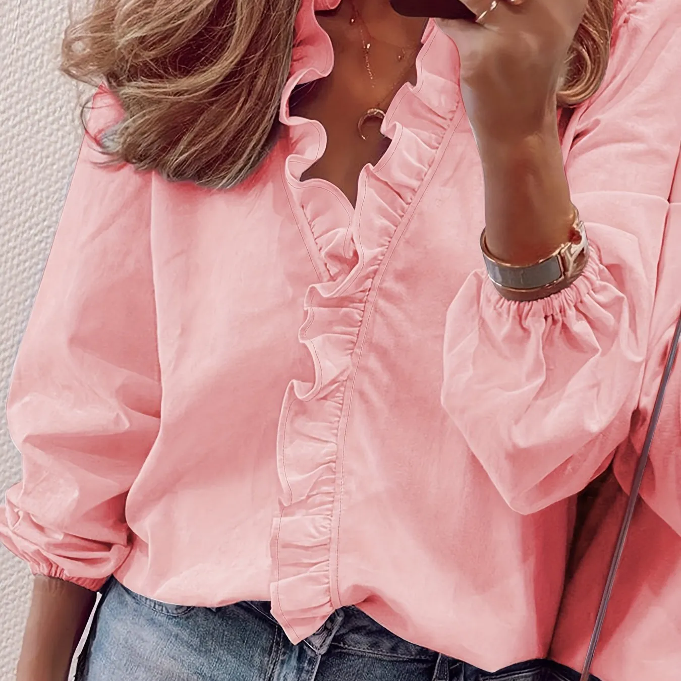 MAISY™ – Ruffled V-Neck Blouse