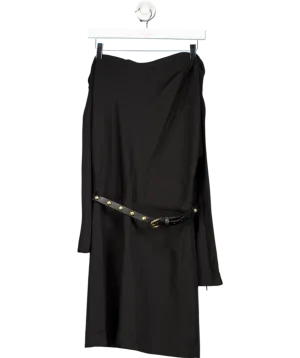 MANGO Black Asymmetrical Dress With Belt UK 10