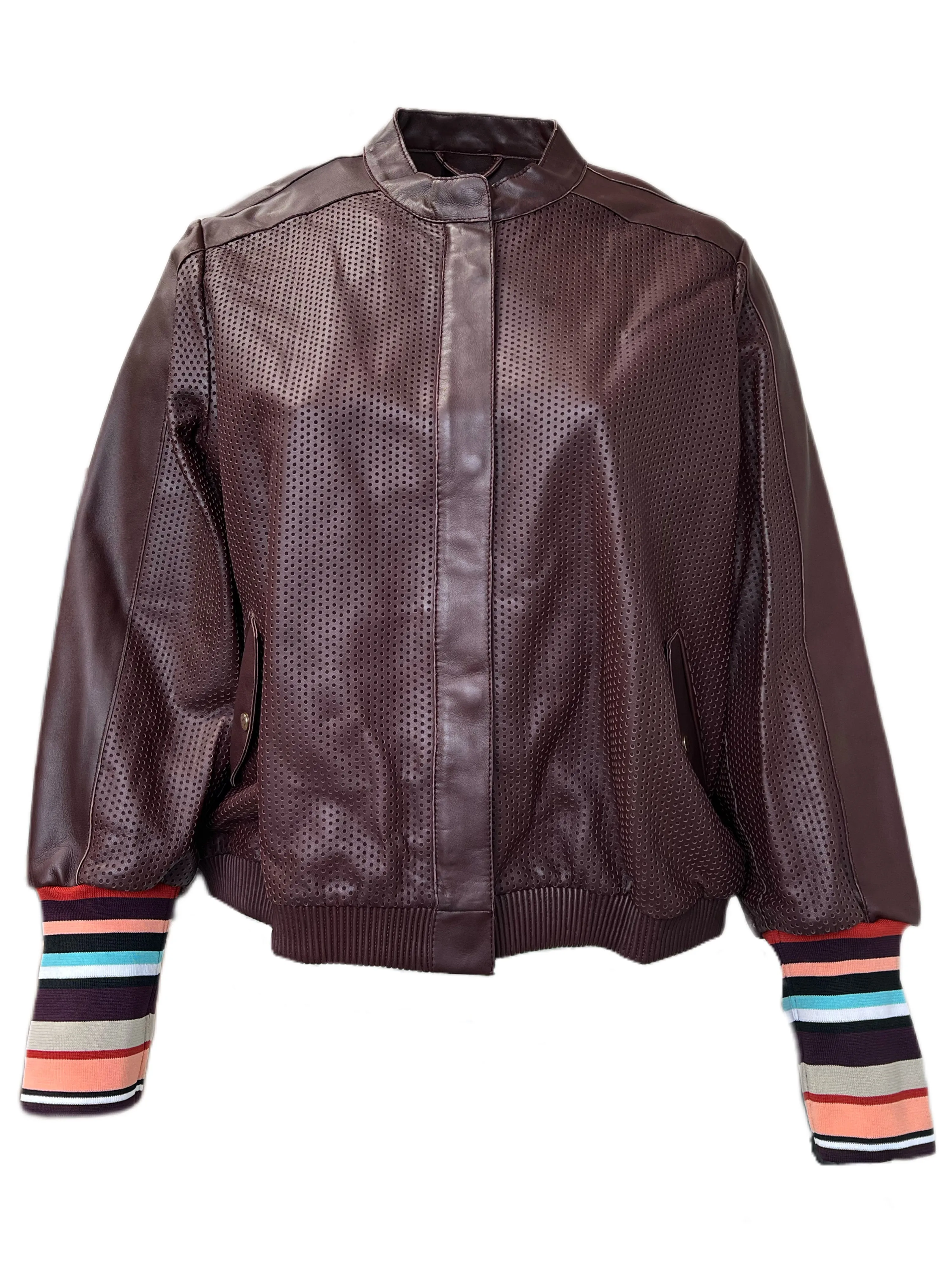 Marina Rinaldi Women's Bordeaux Essenza Sheepskin Leather NWT