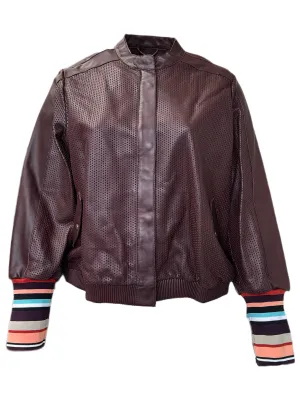 Marina Rinaldi Women's Bordeaux Essenza Sheepskin Leather NWT