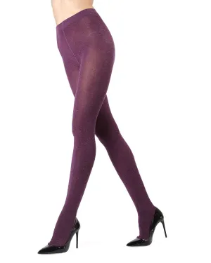 MEMOI MO350 EGGPLANT SHINY SWEATER TIGHTS