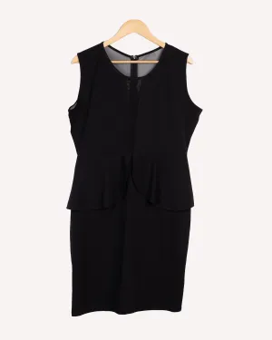 Mesh See-through Sleeveless Peplum Dress.