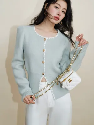 Mint Breeze Ruffled Cardigan