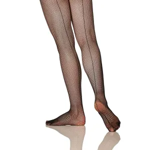Mondor 326 Cabaret Fishnet Tights with Back Seam in Black - Child