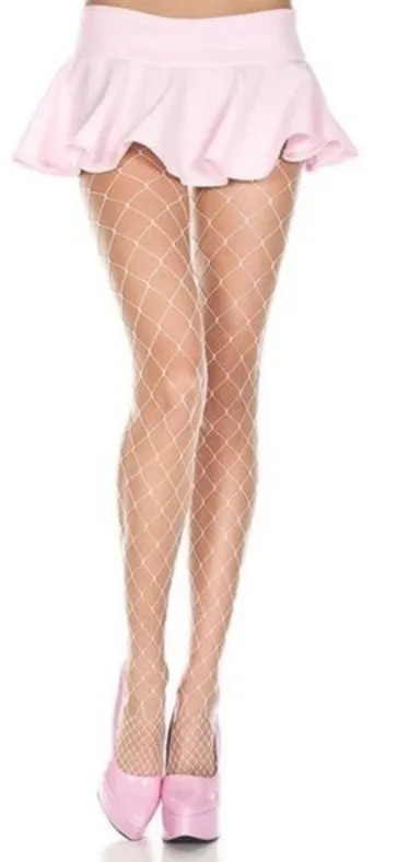 Music Legs Diamond Net Spandex Pantyhose 9024