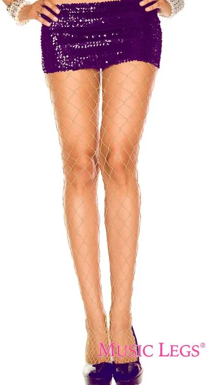 Music Legs Diamond Net Spandex Pantyhose 9024