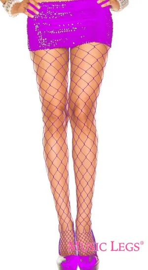 Music Legs Diamond Net Spandex Pantyhose 9024