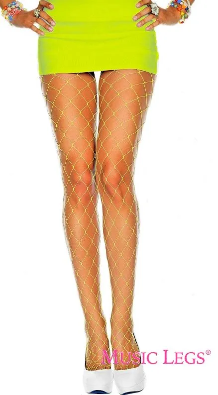 Music Legs Diamond Net Spandex Pantyhose 9024
