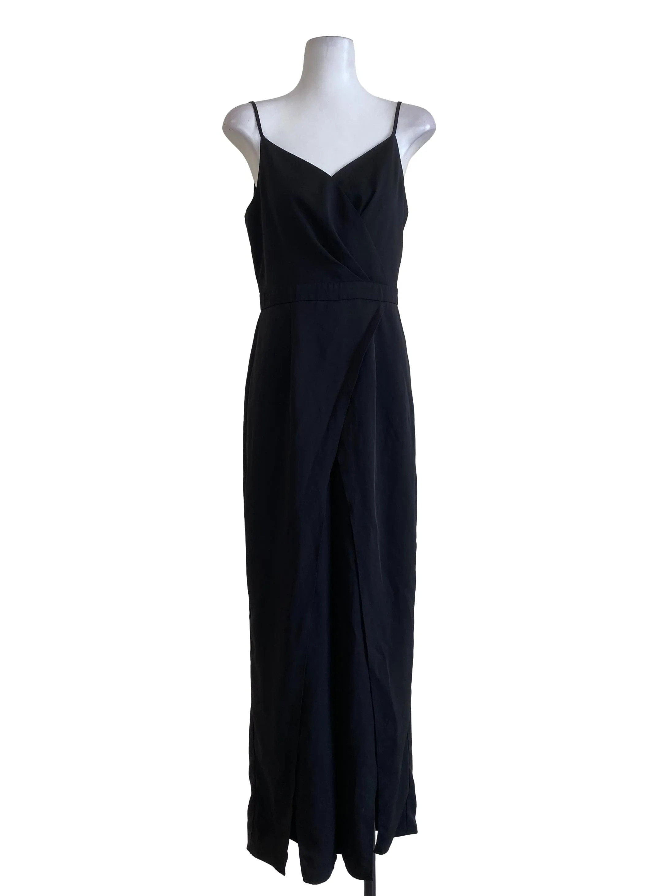 Noir Black Overlap Jumpsuits LB