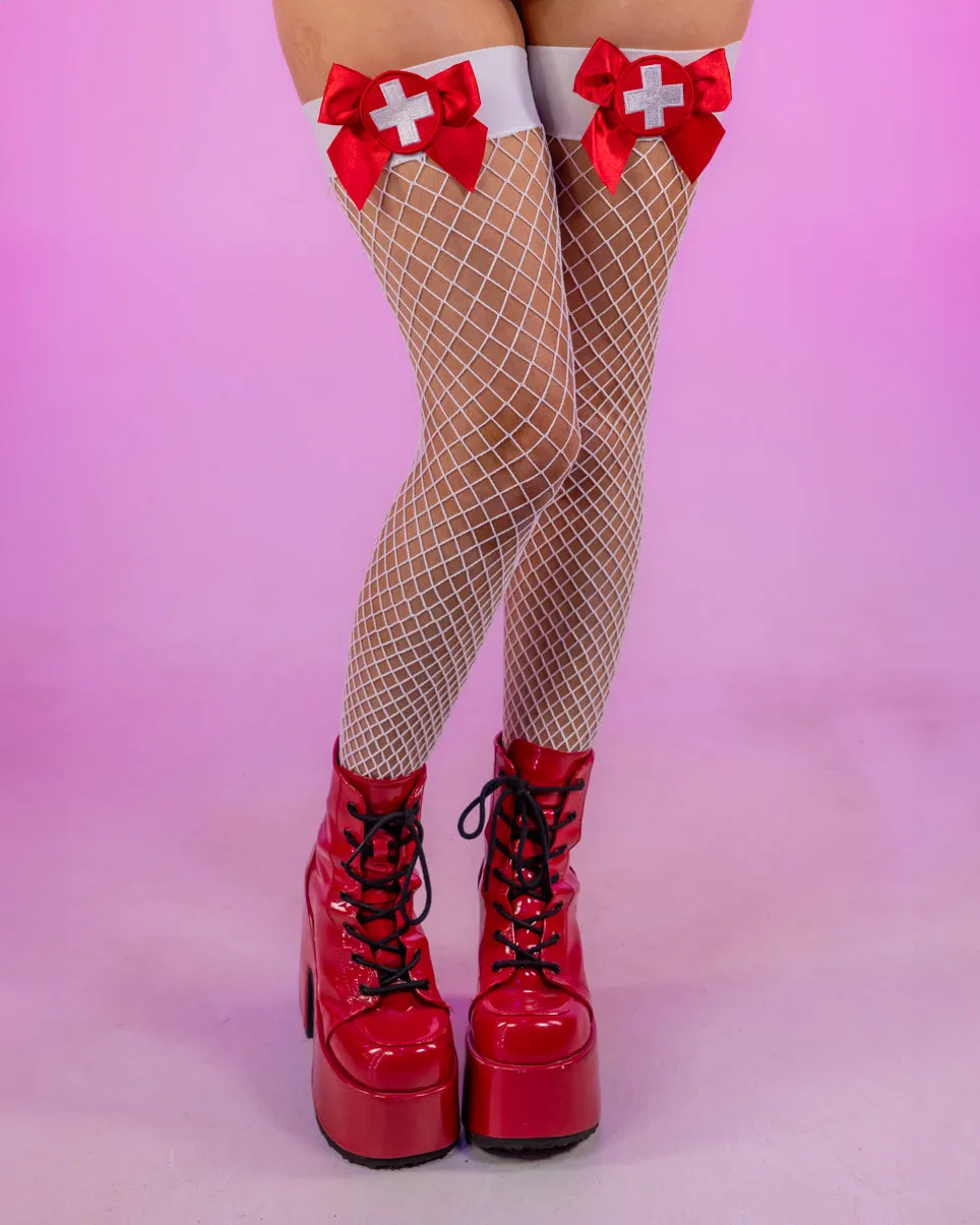 Nurse Fishnet Thigh Highs