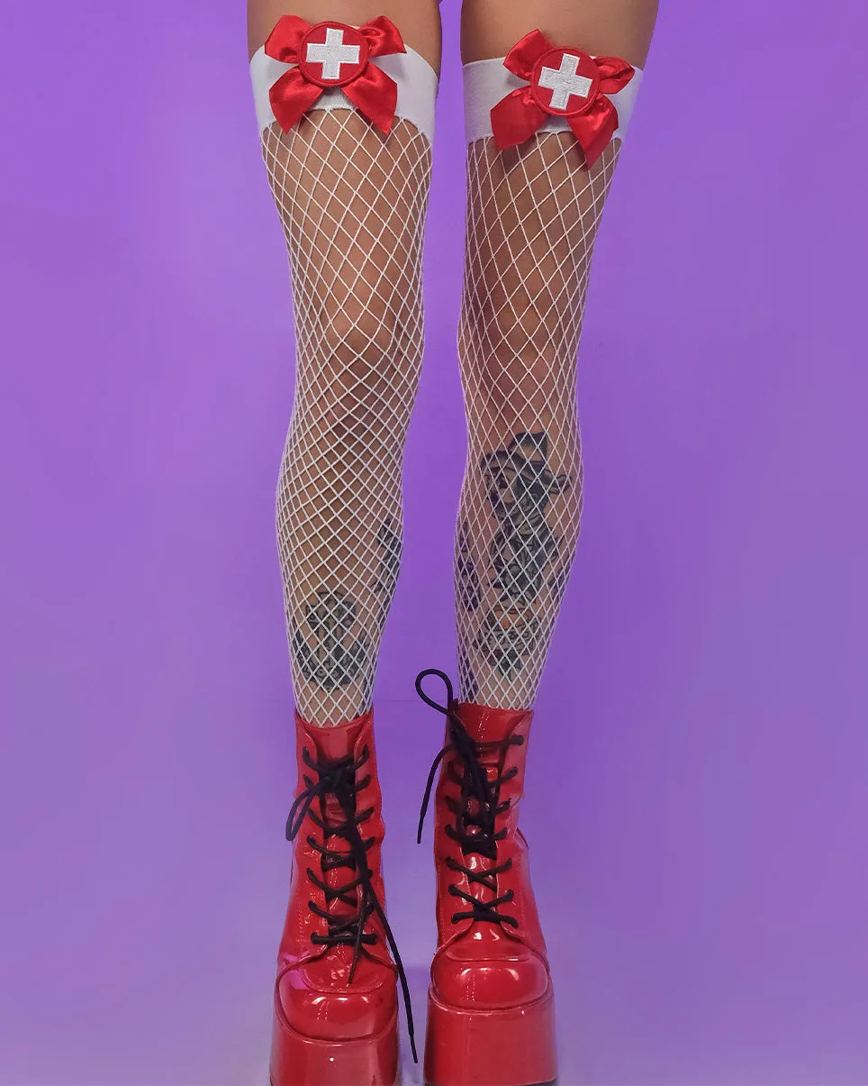 Nurse Fishnet Thigh Highs