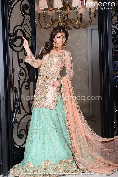 Pakistani Bridal Couture Sharara and Short Shirt #BN113