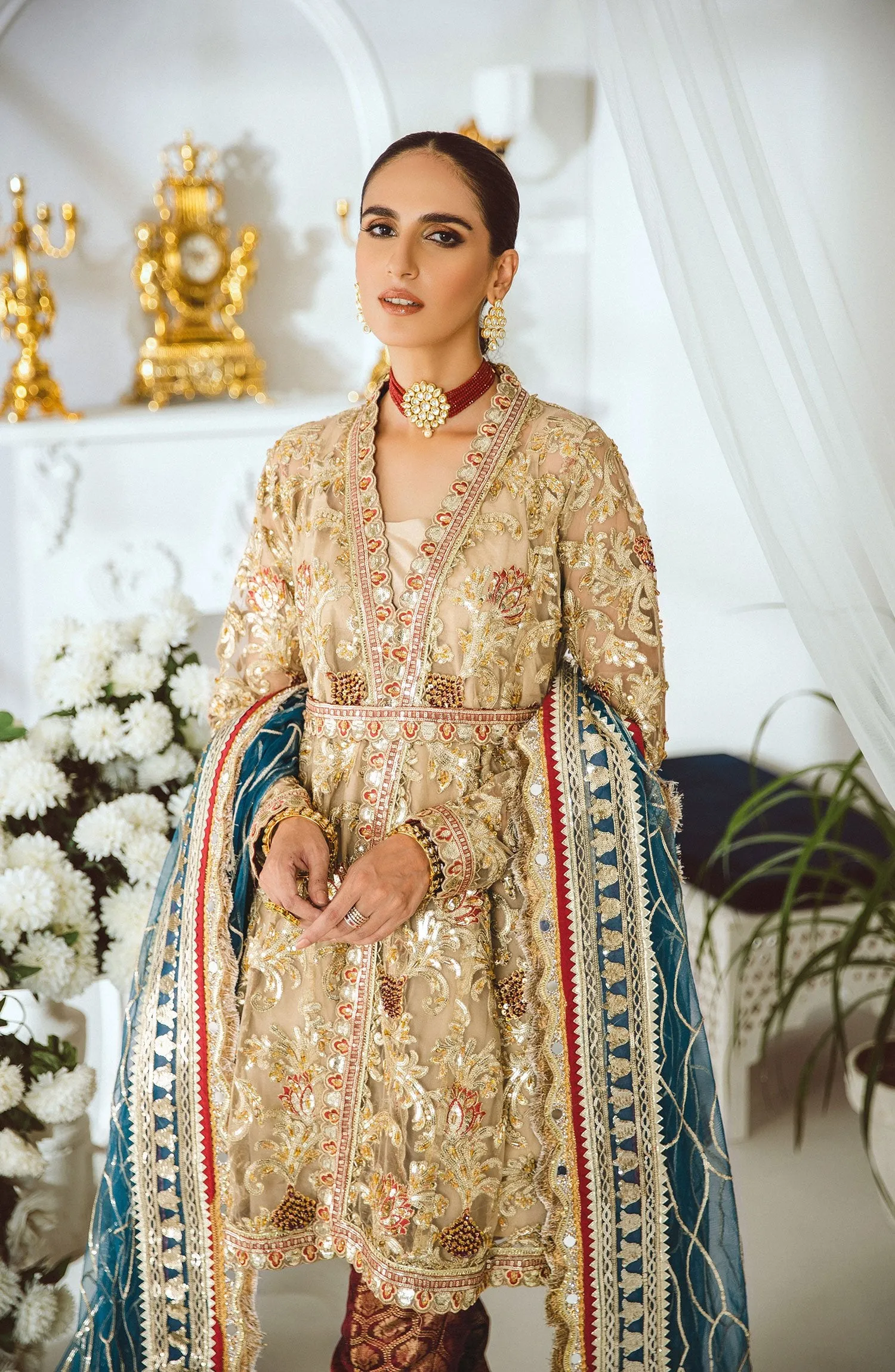 Pakistani Dresses Online with Peplum by Designer #PF179