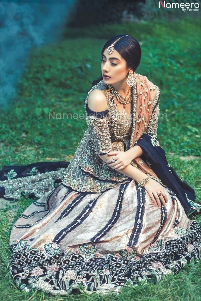 Pakistani Lehenga Bridal Dress in Peplum Frock #BN1006