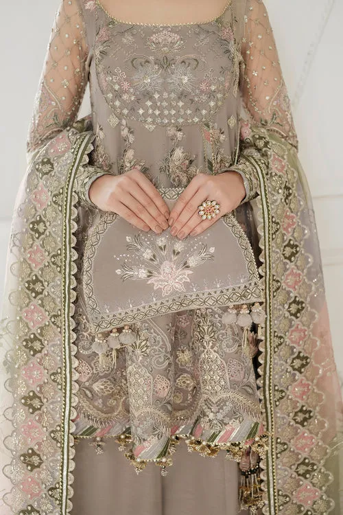 Pakistani Party Dress in Pishwas Frock Trousers Style