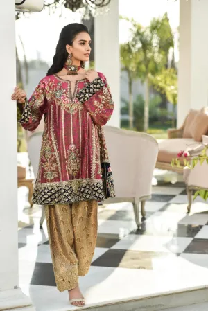 Pakistani Wedding Party Peplum in Pink Color #Y2033