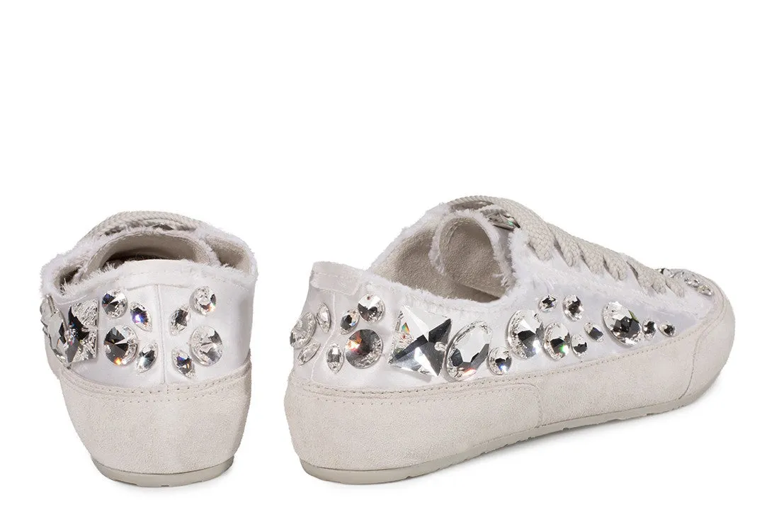 Pariz Jeweled Satin Sneaker Meringue
