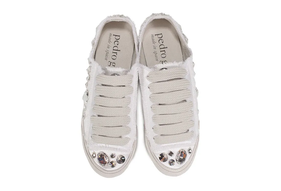 Pariz Jeweled Satin Sneaker Meringue