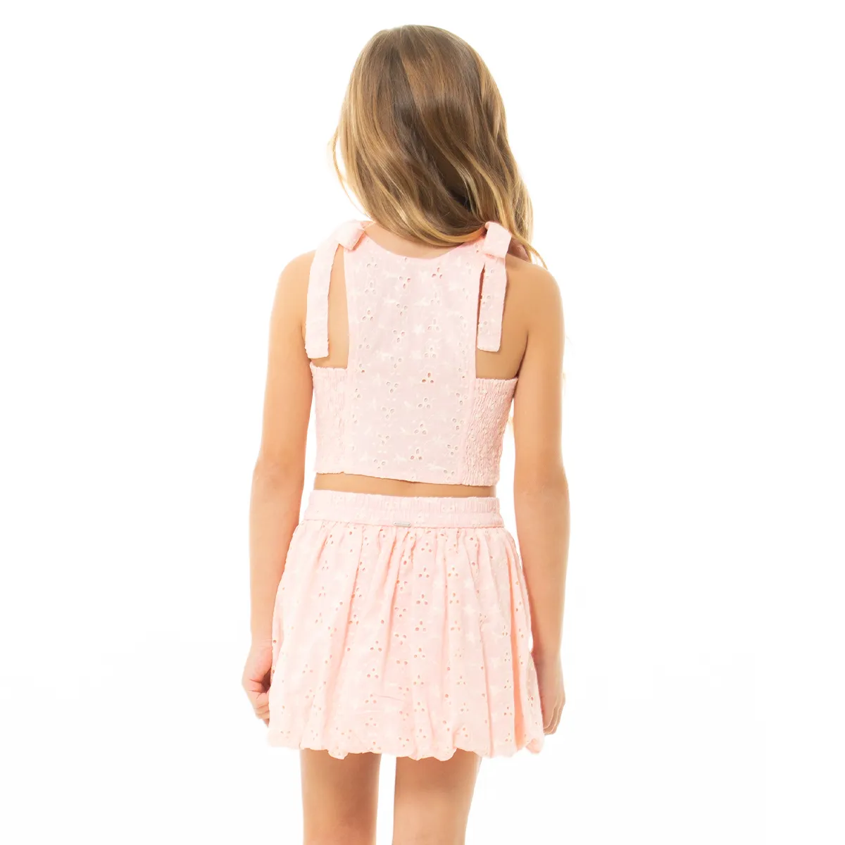 PINK EYELET SKORT SET FOR GIRLS