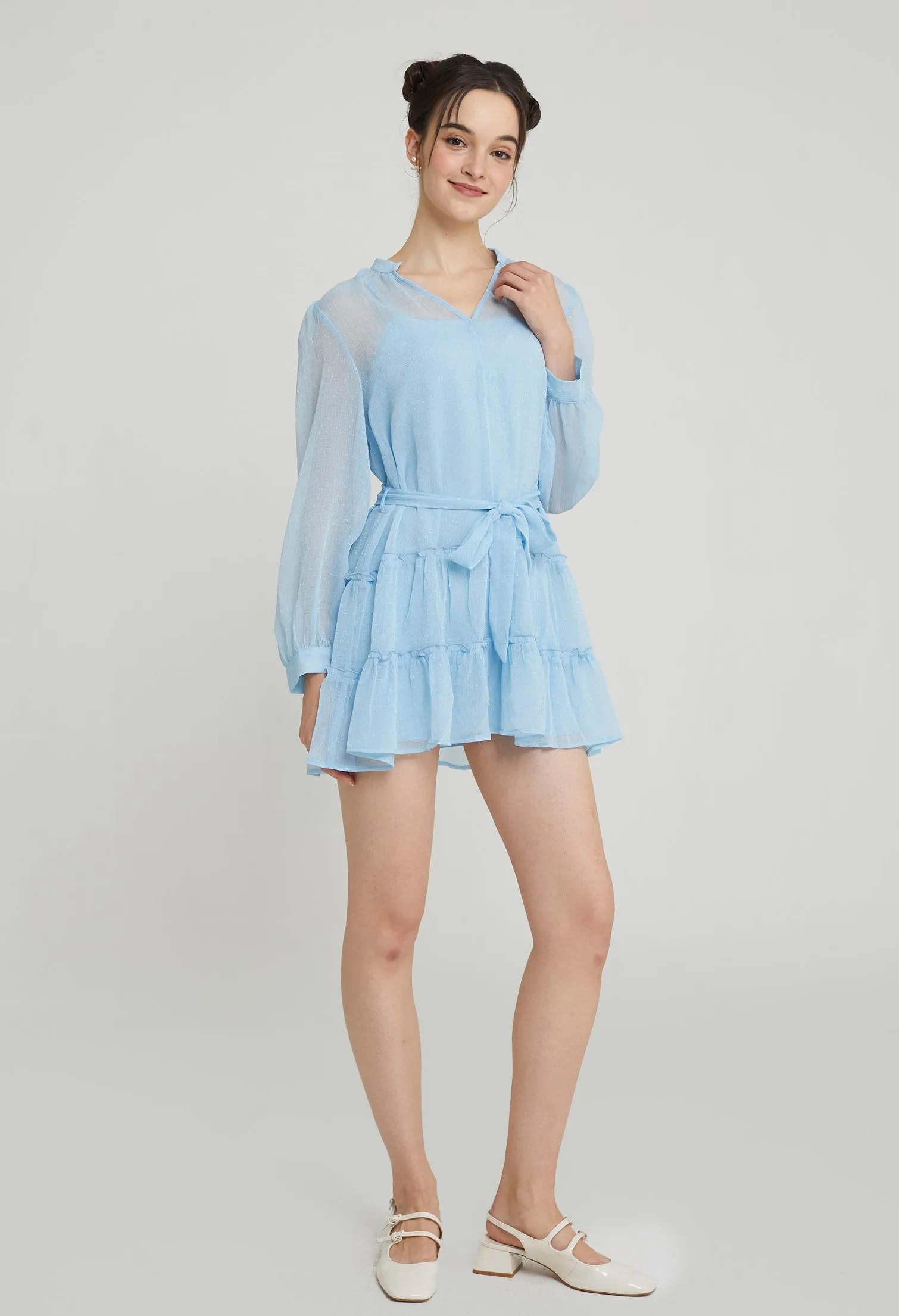 Puff Peplum Mini Dress