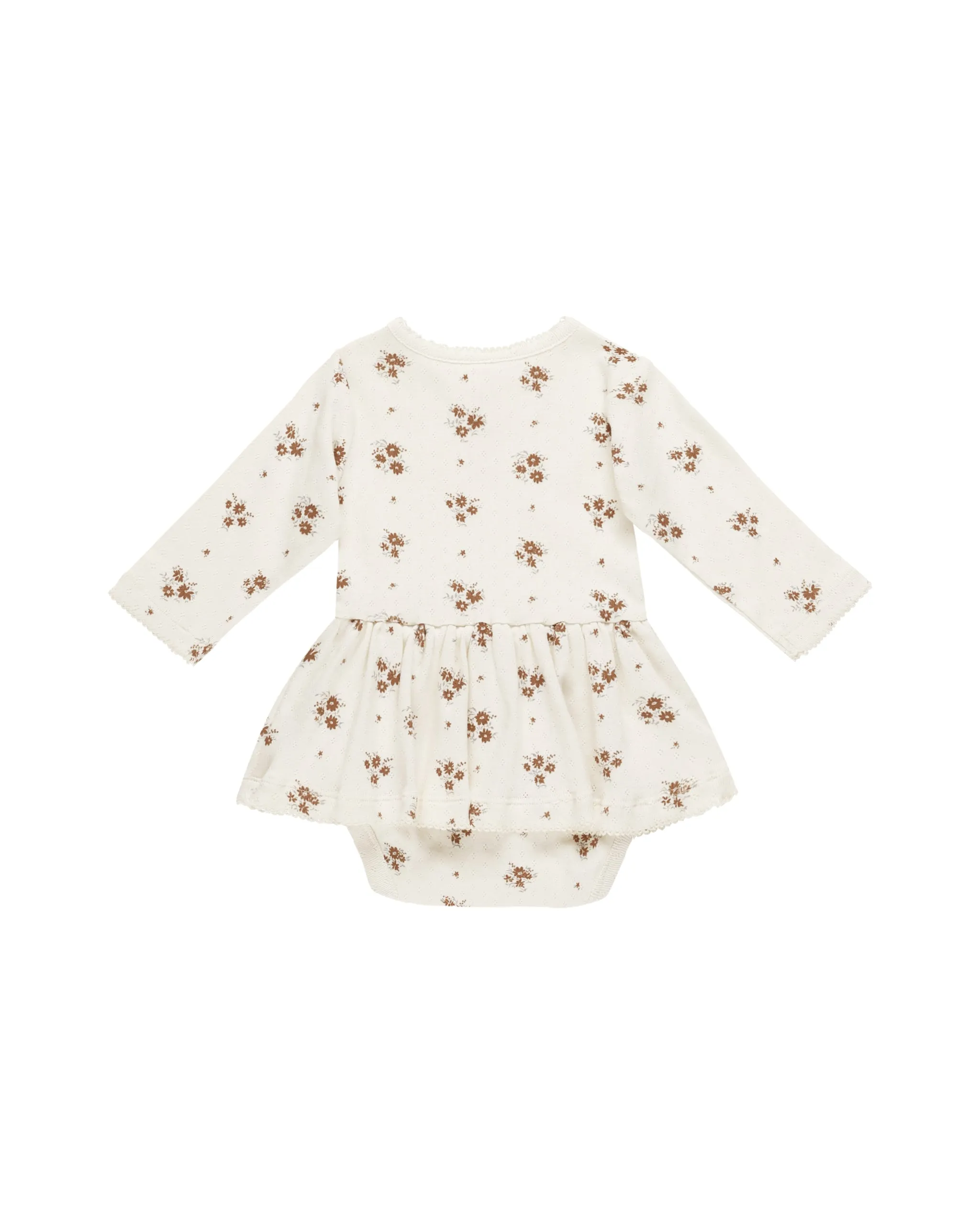 Quincy Mae Pointelle Skirted Bodysuit - Autumn Flora