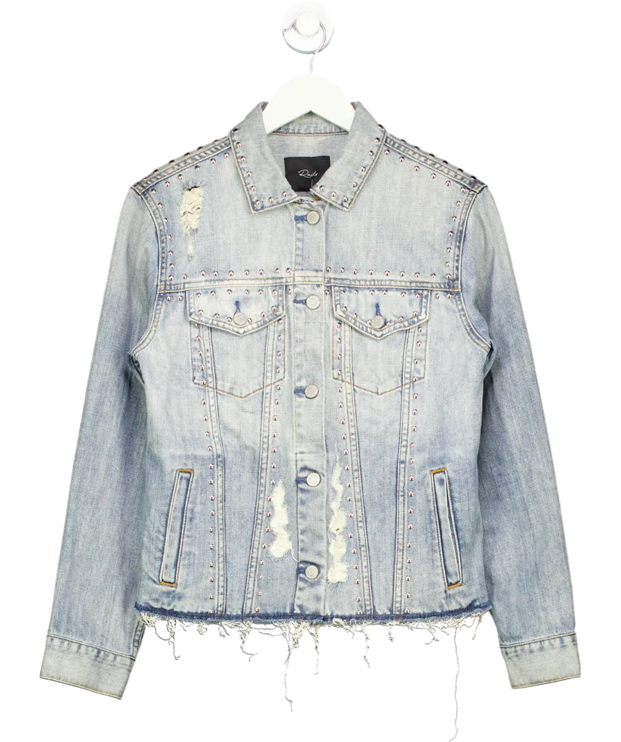 Rails Blue Knox Studded Denim Shirt Jacket With Studs UK S