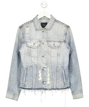 Rails Blue Knox Studded Denim Shirt Jacket With Studs UK S