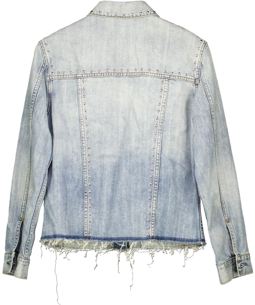 Rails Blue Knox Studded Denim Shirt Jacket With Studs UK S