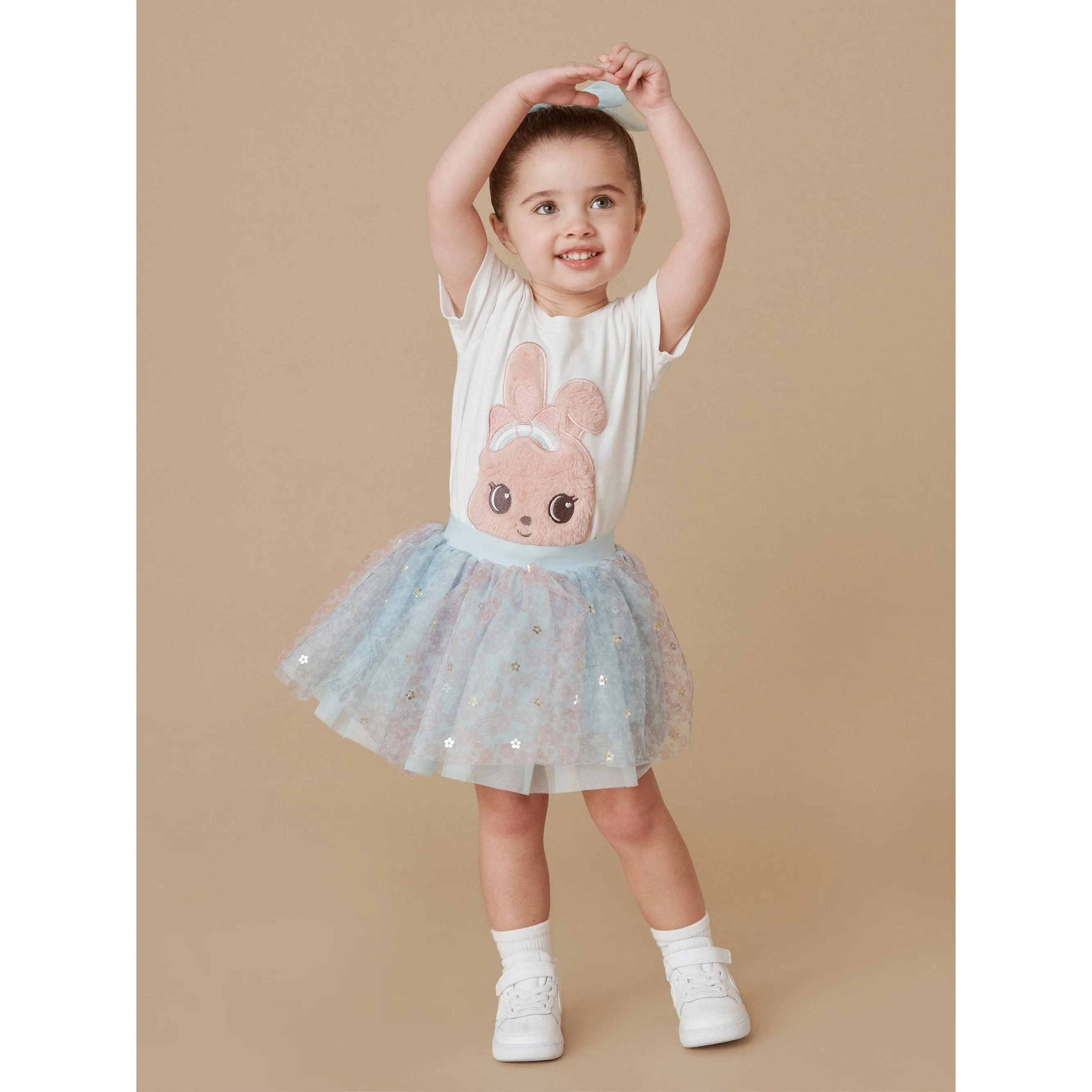 Rainbow Flower Tulle Skirt