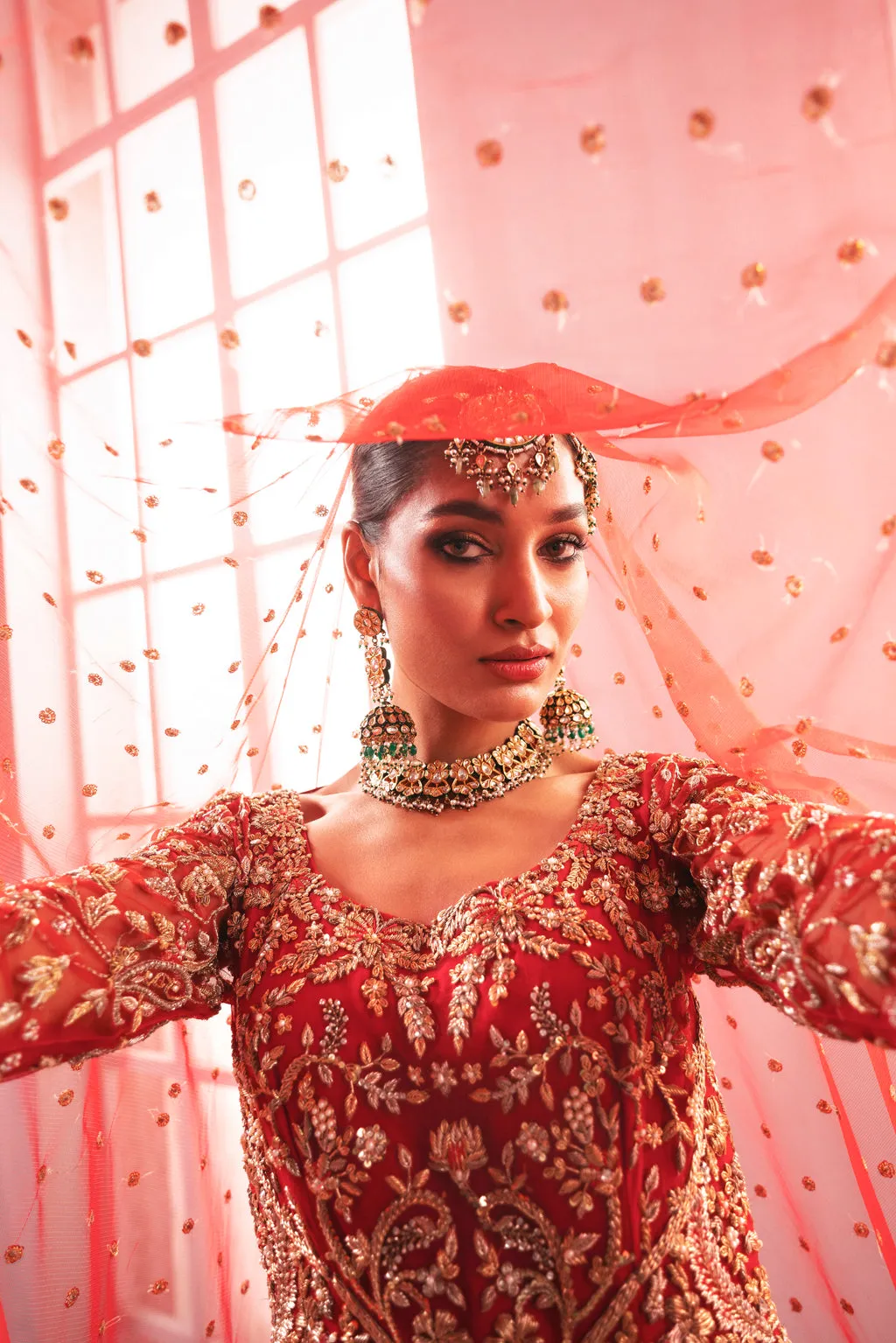 Red Gown Lehenga for Bridal Pakistani Wedding Dresses