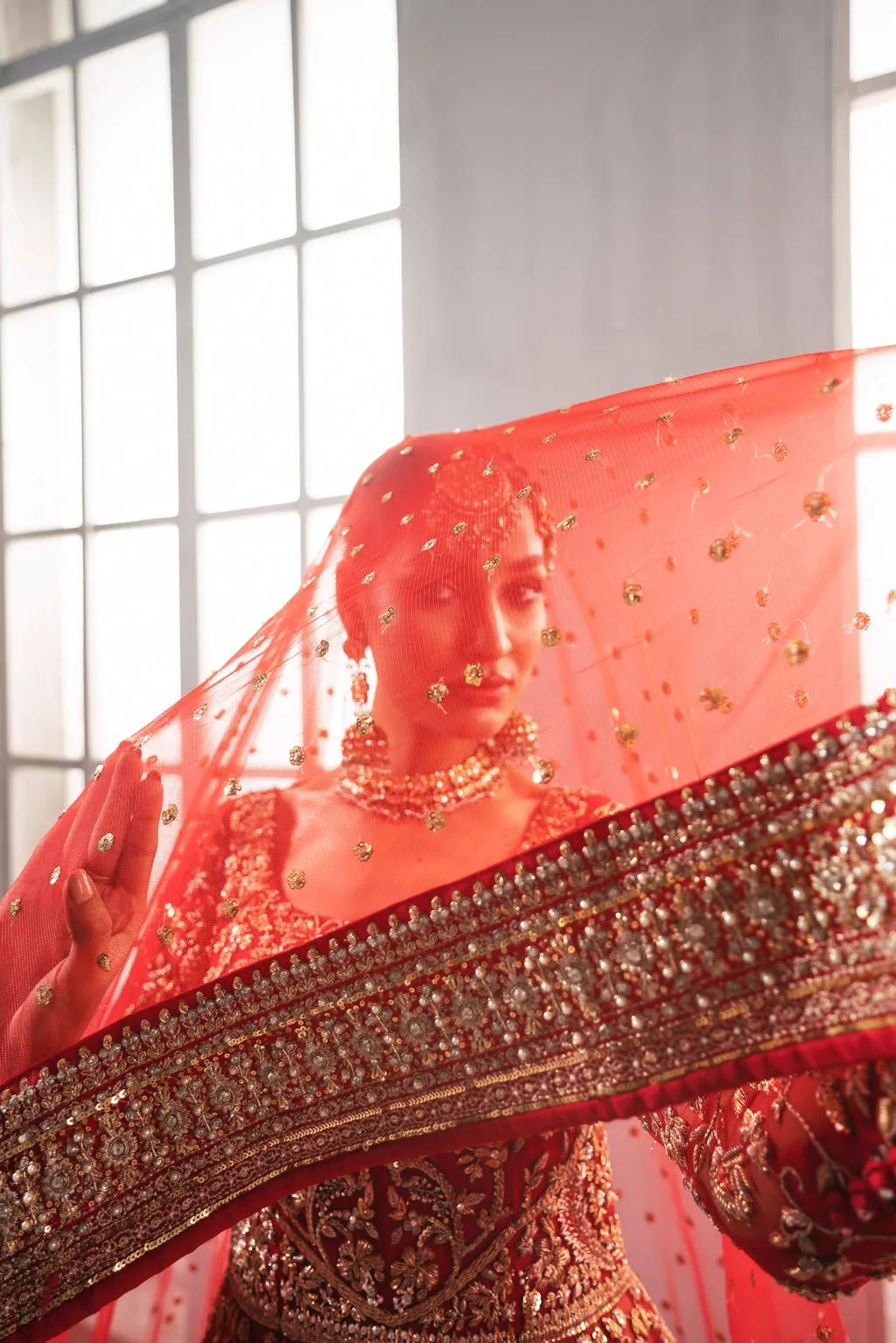 Red Gown Lehenga for Bridal Pakistani Wedding Dresses