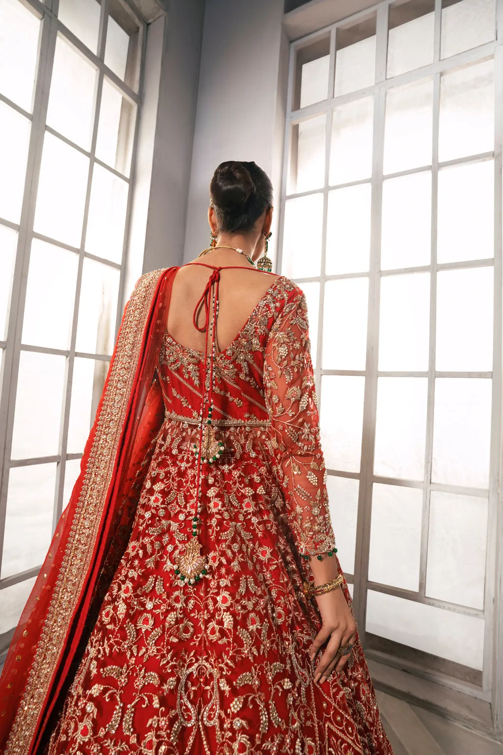 Red Gown Lehenga for Bridal Pakistani Wedding Dresses